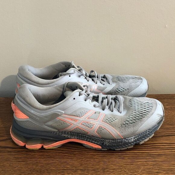 ASICS GEL-KAYANO 26 1012A536 Running Sneaker - Women's Size 9.5, Gray/Pink - Picture 6 of 10
